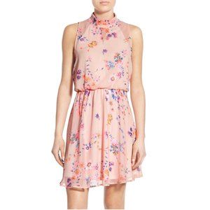 SIENNA SKY 💕 Floral Print Mock Neck Skater Dress